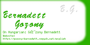 bernadett gozony business card